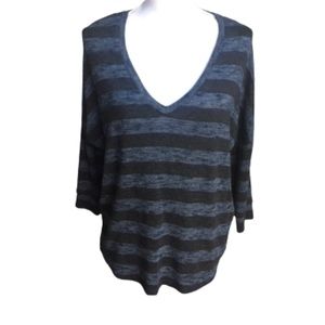 American Eagle blue and black stripe top.
